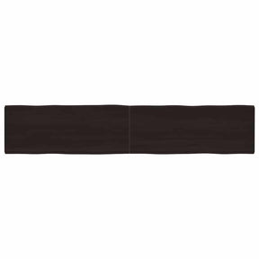Vidaxl tafelblad natuurlijke rand 200x40x(2-4)cm eikenhout donkerbruin