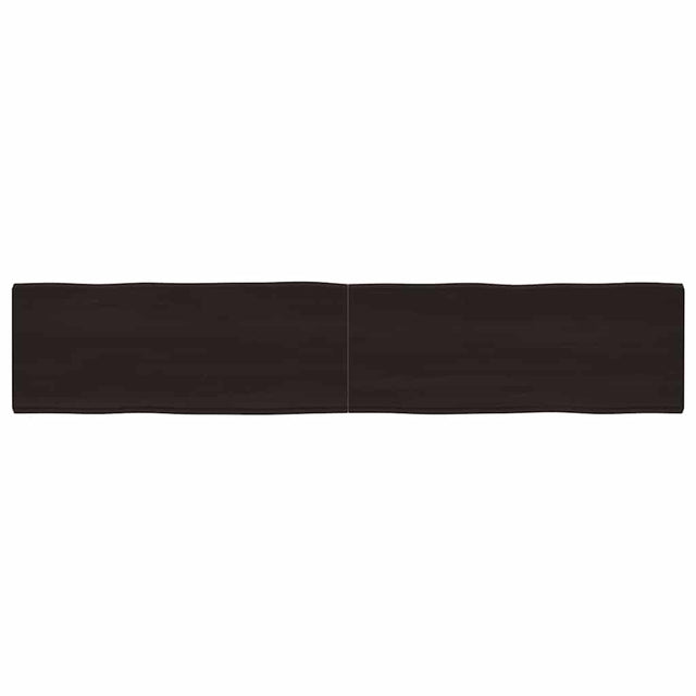 Vidaxl tafelblad natuurlijke rand 200x40x(2-4)cm eikenhout donkerbruin