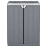 Vidaxl vuilnisbak met 2 deuren 65x45x88 cm pp grijs