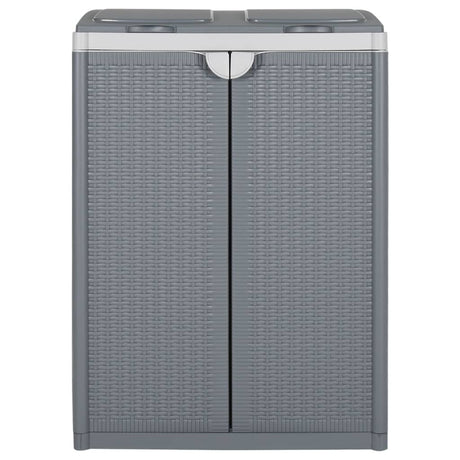 Vidaxl vuilnisbak met 2 deuren 65x45x88 cm pp grijs