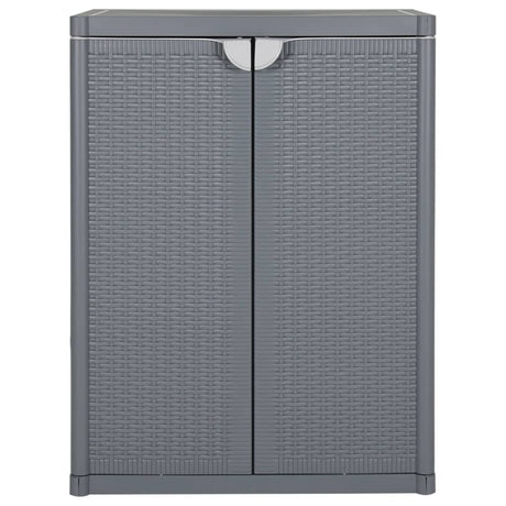 Vidaxl tuinkast 65x45x88 cm polypropeen rattan grijs