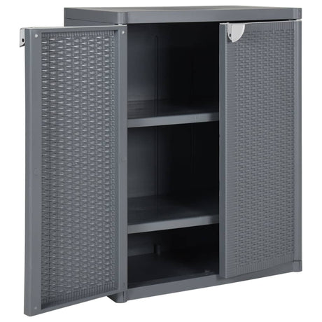 Vidaxl tuinkast 65x45x88 cm polypropeen rattan grijs