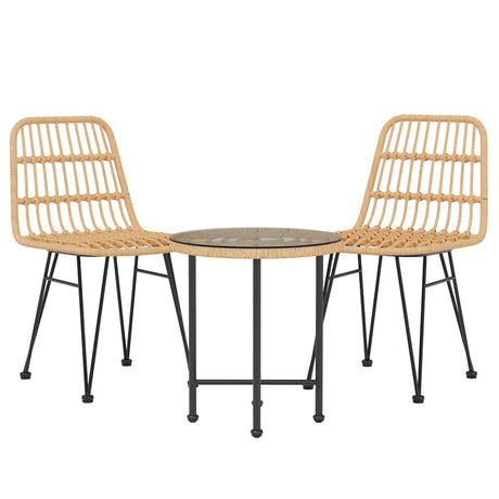 Vidaxl 3-delige tuinset poly rattan