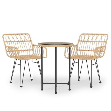Vidaxl 3-delige tuinset poly rattan