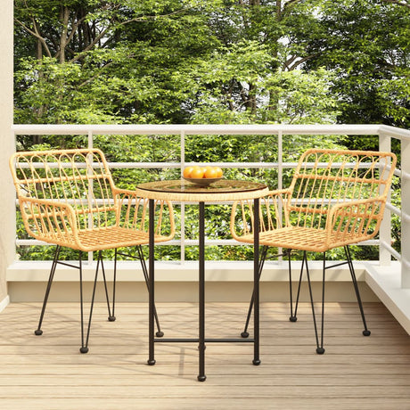 Vidaxl 3-delige tuinset poly rattan
