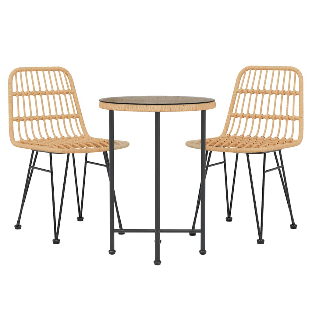 Vidaxl 3-delige tuinset poly rattan