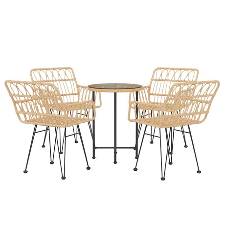 Vidaxl 5-delige tuinset poly rattan