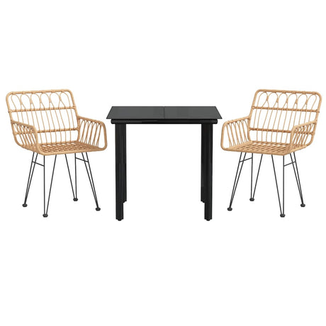 Vidaxl 3-delige tuinset poly rattan