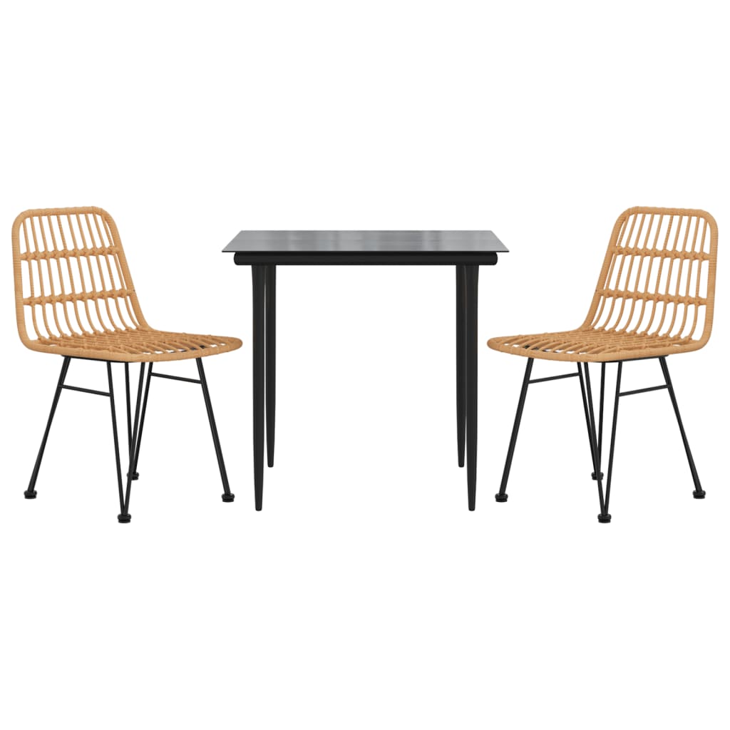 Vidaxl 3-delige tuinset poly rattan