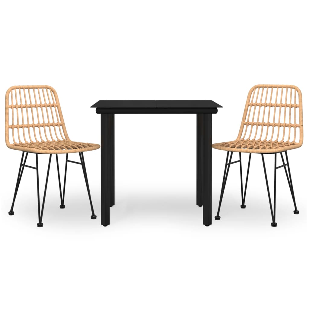 Vidaxl 3-delige tuinset poly rattan