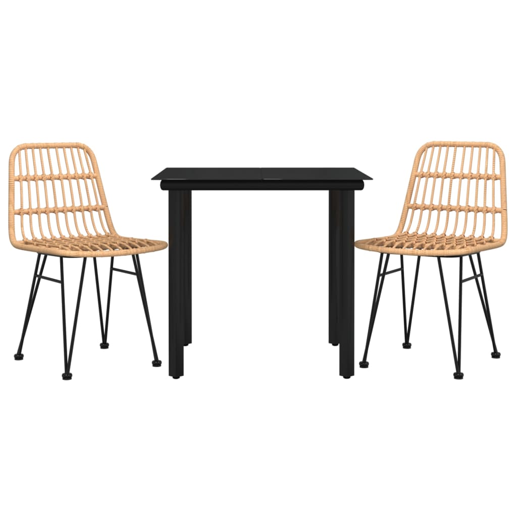 Vidaxl 3-delige tuinset poly rattan