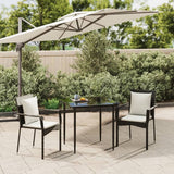 Vidaxl 3-delige tuinset met kussens poly rattan zwart