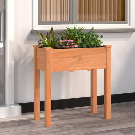 Vidaxx Pflanzgefäß mit Futter 71x37x76 cm massives Kiefernholz braun