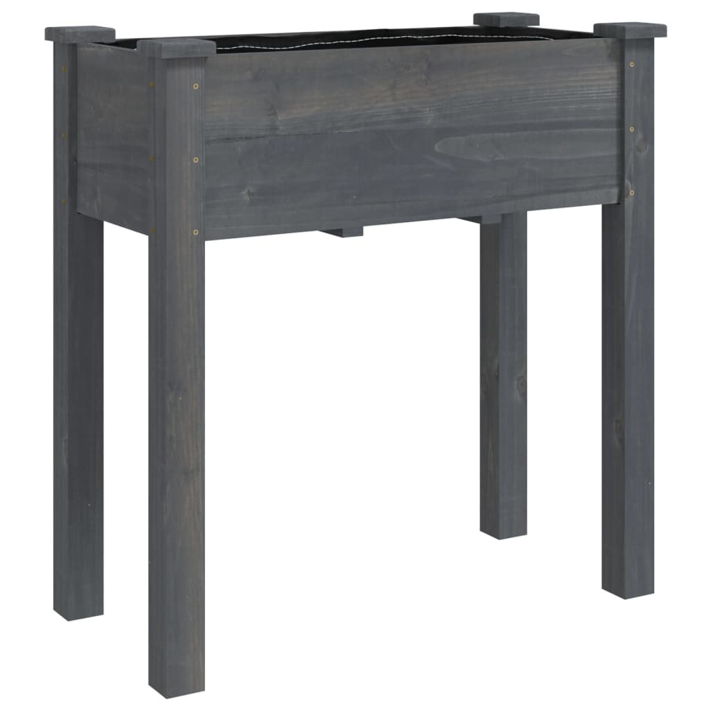 Vidaxx Pflanzgefäß mit Futter 71x37x76 cm massives Kiefernholz grau