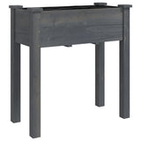 VidaXL Pflanzgefäß mit Futter 71x37x76 cm massives Kiefernholz grau