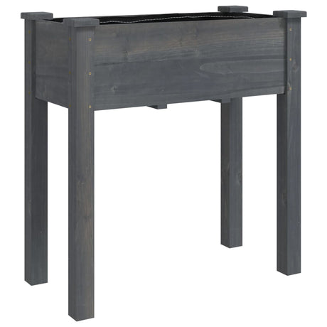VidaXL Pflanzgefäß mit Futter 71x37x76 cm massives Kiefernholz grau
