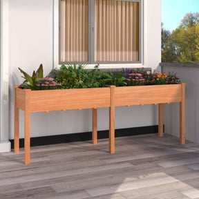 Vidaxx Pflanzgefäß mit Futter 203x53x76 cm massives Kiefernholz braun