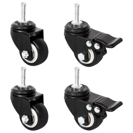 VidaXL Räder für Pflanzgefäß 4 Stück 8x3,5x8 cm Eisen schwarz