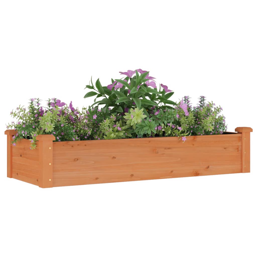 Vidaxx Pflanzgefäß erhöht mit Futter 120x45x25 cm Kiefernholz braun