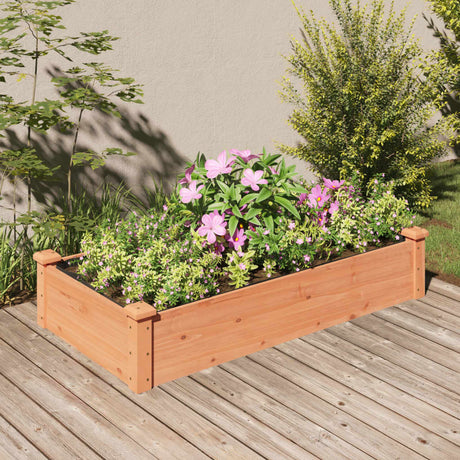 Vidaxx Pflanzgefäß erhöht mit Futter 120x60x25 cm Kiefernholz braun