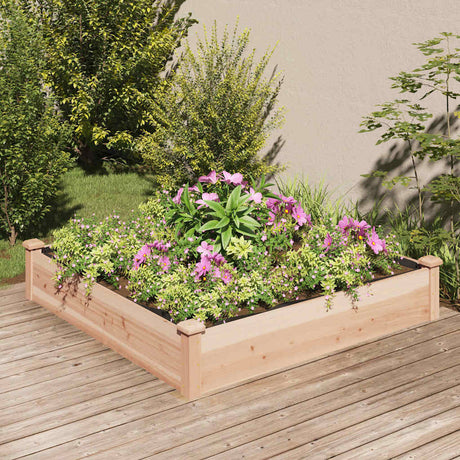 VidaXL Pflanzgefäß erhöht mit Futter 120x120x25 cm aus massivem Kiefernholz
