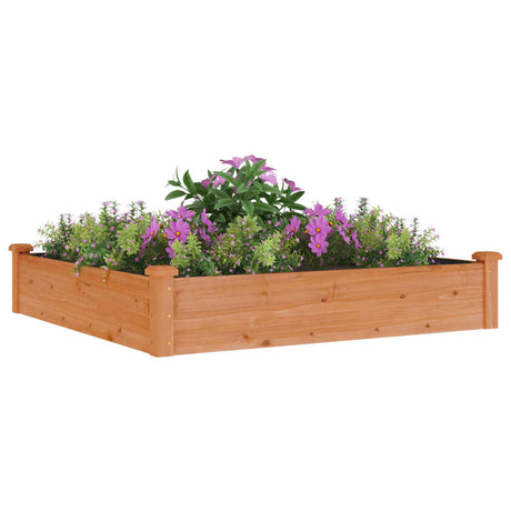 Vidaxx Pflanzgefäß erhöht mit Futter 120x120x25 cm Kiefernholz braun