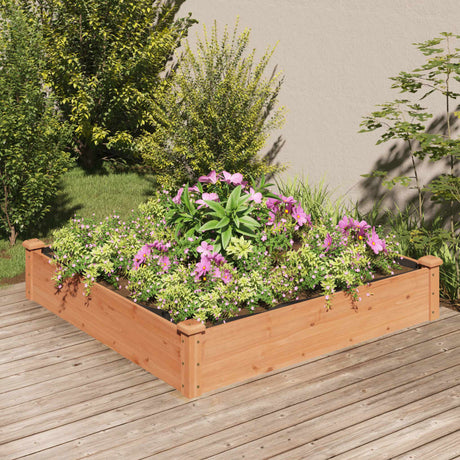 Vidaxx Pflanzgefäß erhöht mit Futter 120x120x25 cm Kiefernholz braun