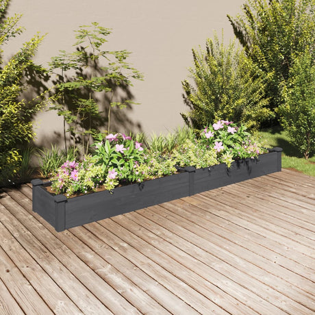 Vidaxx Pflanzgefäß erhöht mit Futter 240x45x25 cm Kieferngrau