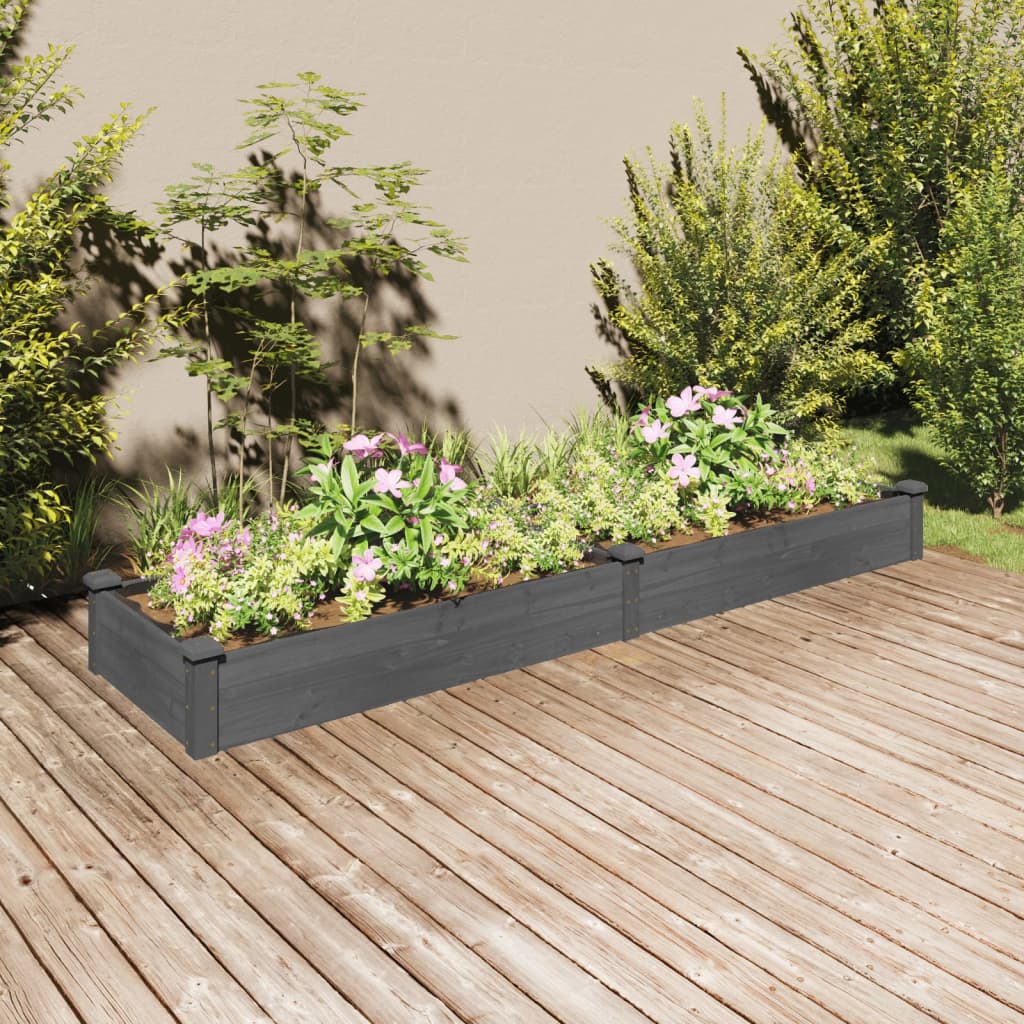 Vidaxx Pflanzgefäß erhöht mit Futter 240x60x25 cm Kieferngrau