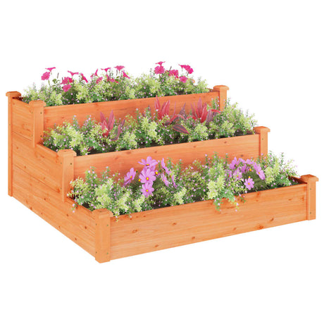 Vidaxx Pflanzkübel erhöht 120x120x56 cm massives Kiefernholz braun