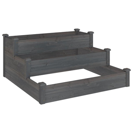 Vidaxx Pflanzkübel erhöht 120x120x56 cm massives Kiefernholz grau