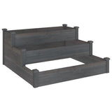 Vidaxx Pflanzkübel erhöht 120x120x56 cm massives Kiefernholz grau