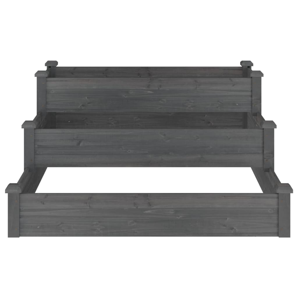 Vidaxx Pflanzkübel erhöht 120x120x56 cm massives Kiefernholz grau