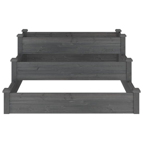 Vidaxx Pflanzkübel erhöht 120x120x56 cm massives Kiefernholz grau