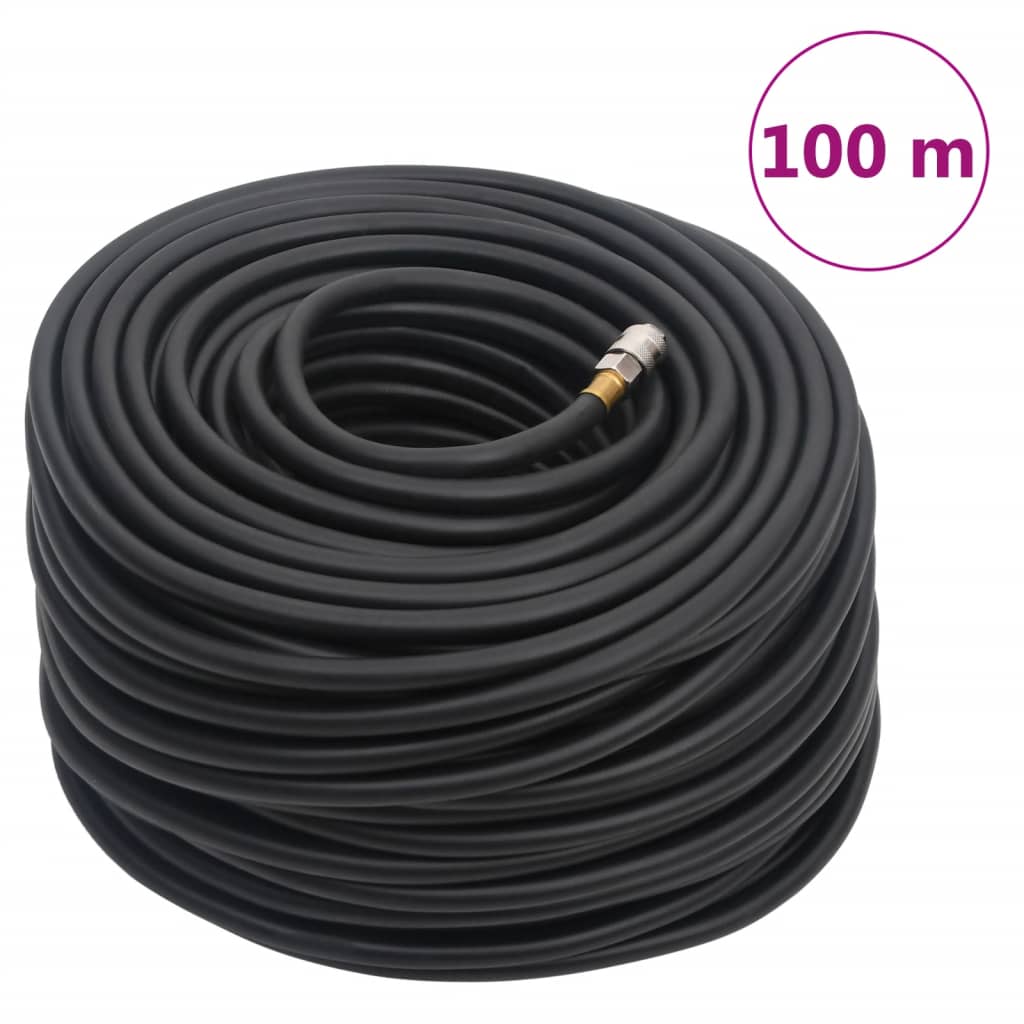 VidaXL Luftschlauch Hybrid 0,6'' 100 m Gummi und PVC schwarz