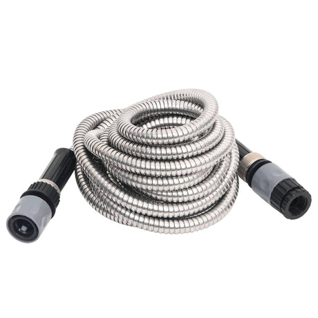 Vidaxl Gartenschlauch mit Sprühkopf 0,6'' 22,5 m Edelstahl silber