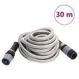 Vidaxl Gartenschlauch mit Sprühkopf 0,6'' 30 m Edelstahl silberfarben