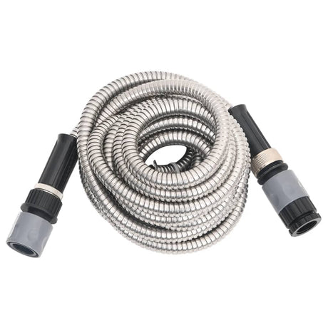Vidaxl Gartenschlauch mit Sprühkopf 0,6'' 30 m Edelstahl silberfarben