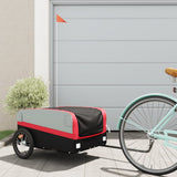 Vidaxl Fahrradanhänger 45 kg Eisen schwarz und rot