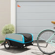 Vidaxl Fahrradanhänger 45 kg Eisen schwarz und blau
