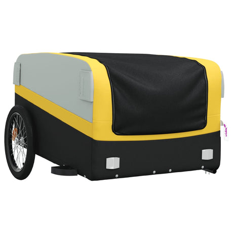 Vidaxl Fahrradanhänger 45 kg Eisen schwarz und gelb
