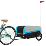 Vidaxl Fahrradanhänger 45 kg Eisen schwarz und blau