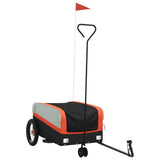 VidaXL Fahrradanhänger 30 kg Eisen schwarz und orange