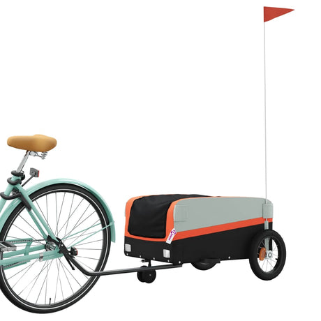 VidaXL Fahrradanhänger 30 kg Eisen schwarz und orange