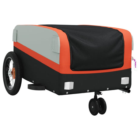 VidaXL Fahrradanhänger 30 kg Eisen schwarz und orange