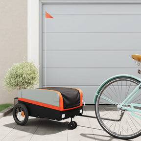 VidaXL Fahrradanhänger 30 kg Eisen schwarz und orange