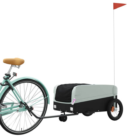 Vidaxxl Fahrradanhänger 30 kg Eisen schwarz und grau