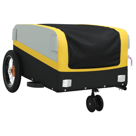 Vidaxl Fahrradanhänger 30 kg Eisen schwarz und gelb