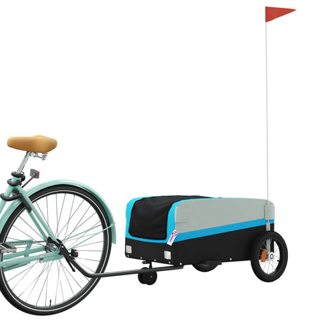 VidaXL Fahrradanhänger 30 kg Eisen schwarz und blau