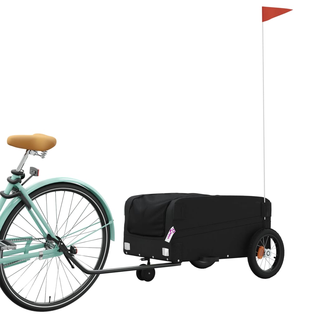 VidaXL Fahrradanhänger 30 kg Eisen schwarz